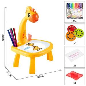 Painting Projector Toy for Kids - Girrafe Shape - dimensions