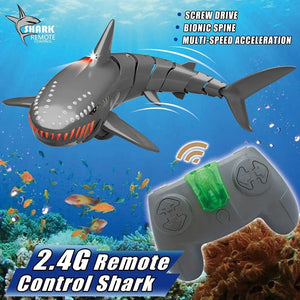 2.4g Remote Control Shark Toy showing the range and features