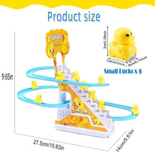 Load image into Gallery viewer, Small Ducks Rollercoaster Climbing Stairs Slide Toy 5 Pcs Product Dimensions

